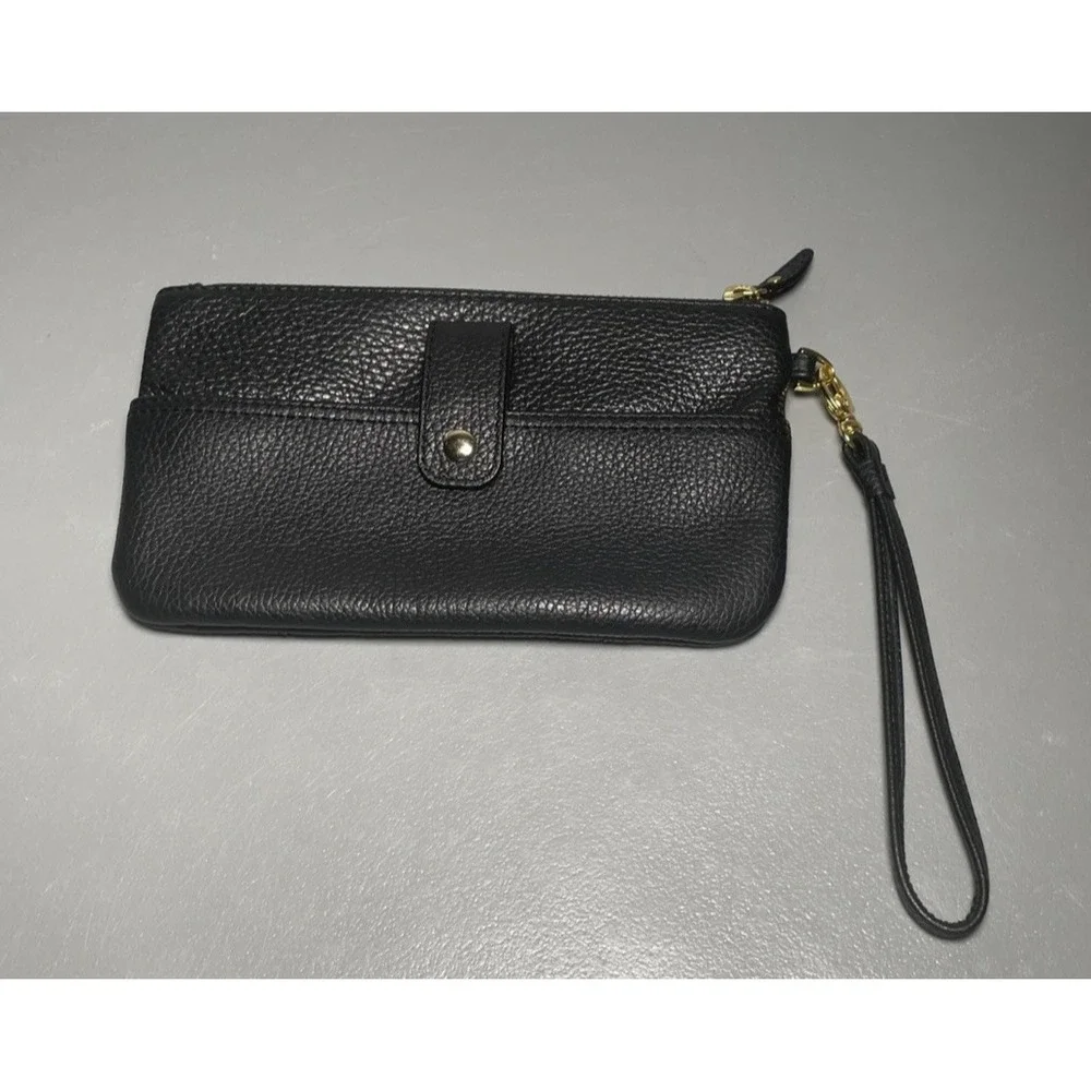 Lodis Black Pebbled Leather Wristlet Wallet - Picture 3 of 11